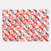 石炭の塊のおもしろいクリスマスの秘密ファンキーのサンタ ラッピングペーパーシート (正面)