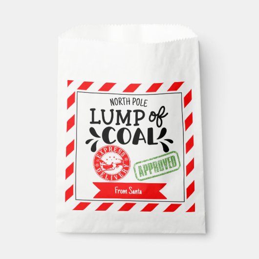 石炭の塊のおもしろいクリスマスパーティー秘密サンタ フェイバーバッグ (正面)