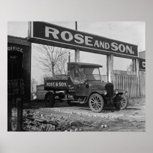 石炭の配達用トラック1925年。 ヴィンテージの写真 ポスター