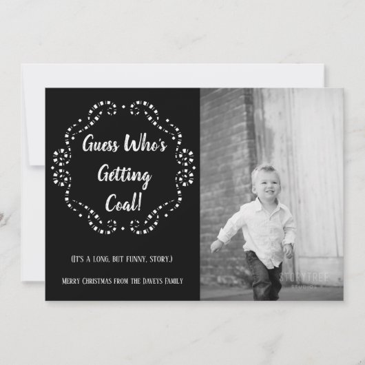 石炭を手に入れる |クリスマスフラットカード シーズンカード (正面)