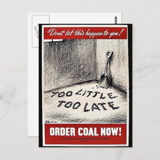 石炭を頼む! ポストカード (正面/裏面)