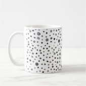 石炭紙吹雪水色ドットクラシックMug コーヒーマグカップ (左)