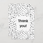石炭紙吹雪水色ドットサンキューカード サンキューカード (正面/裏面)