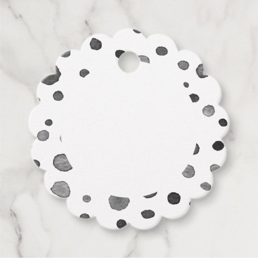 石炭紙吹雪水色ドットメッセージカード フェイバータグ (正面)