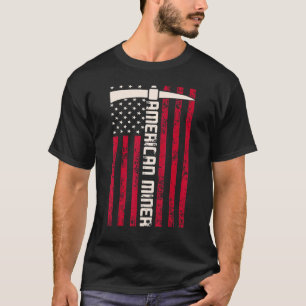 石炭鉱夫のためのアメリカ鉱山労働者アメリカ国旗 Tシャツ