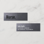 石炭黒のナースの小型名刺 スキニー名刺 (正面/裏面)