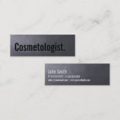 石炭黒の美容師の小型名刺 スキニー名刺 (正面/裏面)