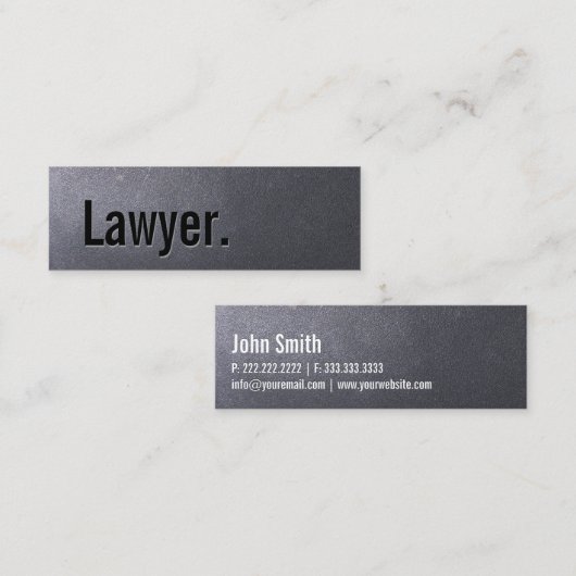 石炭黒弁護士ミニ名刺 スキニー名刺 (正面/裏面)