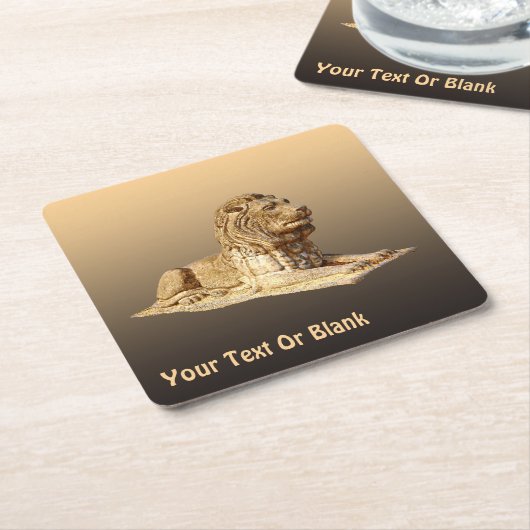 石獅子 スクエアペーパーコースター (アングル)