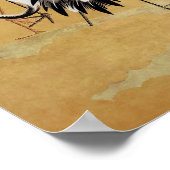 石田日本の勇亭の鶴の群れ ポスター (角)