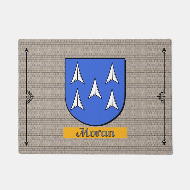 石畳のモラン歴史的盾 ドアマット (正面)