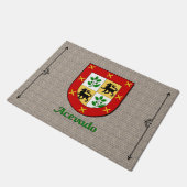 石畳の上のアクエバド歴史的盾 ドアマット (アングル)