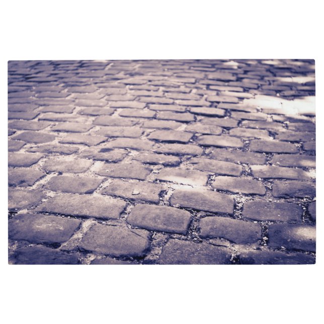 石畳通りの閉鎖 メタルプリント (正面)