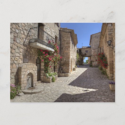 石畳通り、石の建物、歴史的 ポストカード (正面)