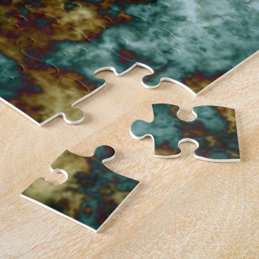 石目付き緑大理石テクスチャ ジグソーパズル (側面)