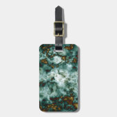 石目付き緑大理石テクスチャ ラゲッジタグ (正面縦)