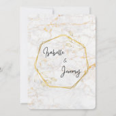 石碑と金ゴールドの日付の招待を保存する 招待状 (裏面)