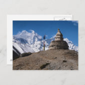 石碑と雪山(ヒマラヤ) ポストカード (正面/裏面)
