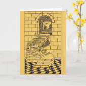 石積みの階段 カード (黄色い花)