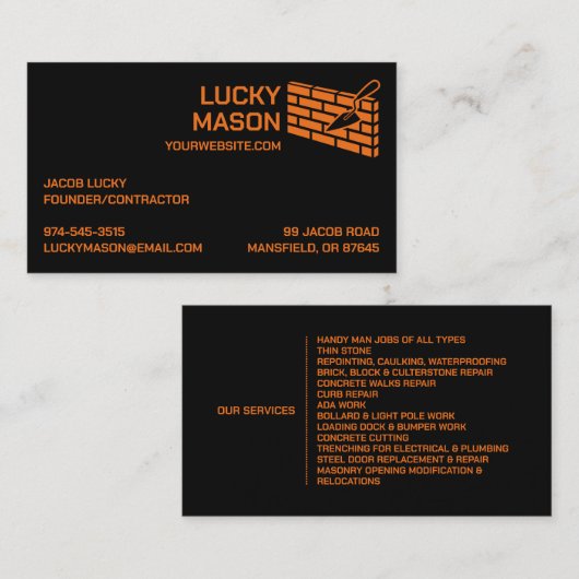 石積みレンガの名刺 名刺 (正面/裏面)