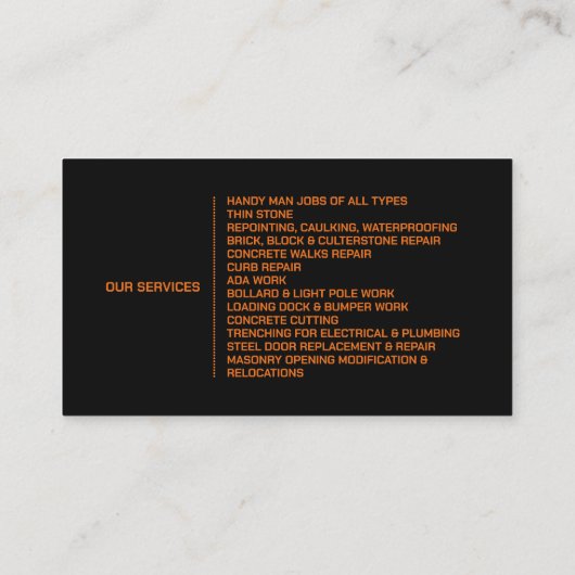 石積みレンガの名刺 名刺 (裏面)