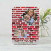 石積みレンガ石工ブロックのクリスマス 招待状 (スタンド正面)