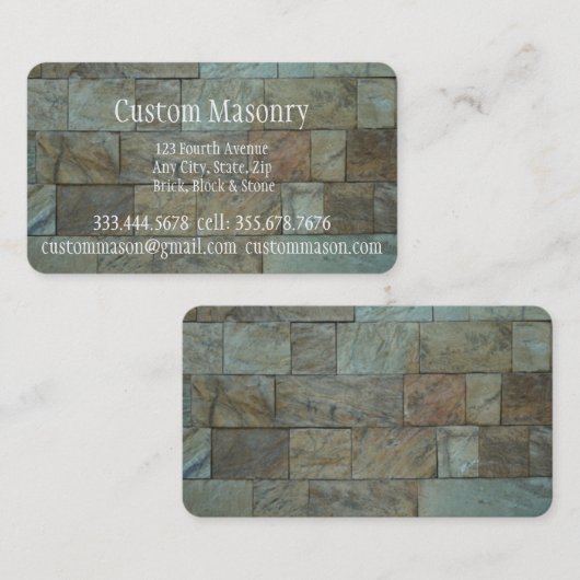 石積みレンガ、ブロックカスタムビジネス 名刺 (正面/裏面)