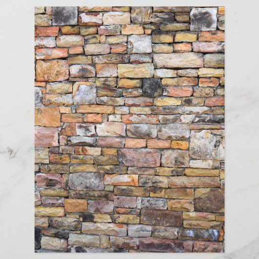 石積み壁背景スクラップブック紙 (正面)