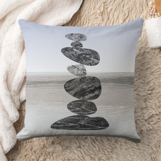 石積み小石枕 クッション (ブランケット)