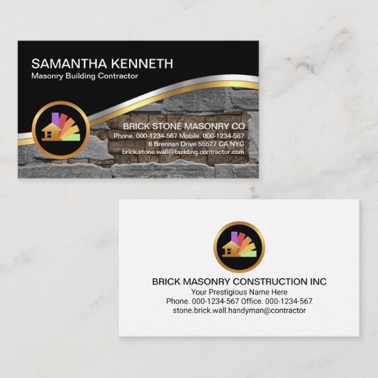 石積み煉瓦の敷設構造 名刺 (正面/裏面)