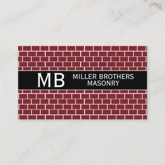 石積み煉瓦テンプレートミニマリストブシ 名刺 (正面)