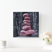 石積み スクエア壁時計 (ホーム)