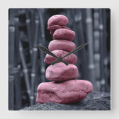 石積み スクエア壁時計 (正面)