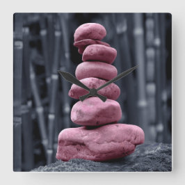 石積み スクエア壁時計