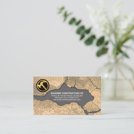 石積煉瓦積み建築手納屋 名刺 (スタンド正面)