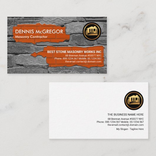 石積煉瓦積み建築業者 名刺 (正面/裏面)