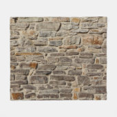 石素朴の壁、テクスチャ付き装飾 フリースブランケット (正面(横))