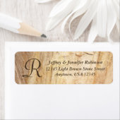 石素朴モノグラムの名前と差出人住所 ラベル (インサイチュ)