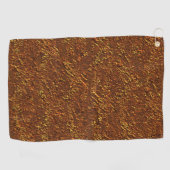 石素朴積スタイル茶色と金ゴールドトーン ゴルフタオル (横)