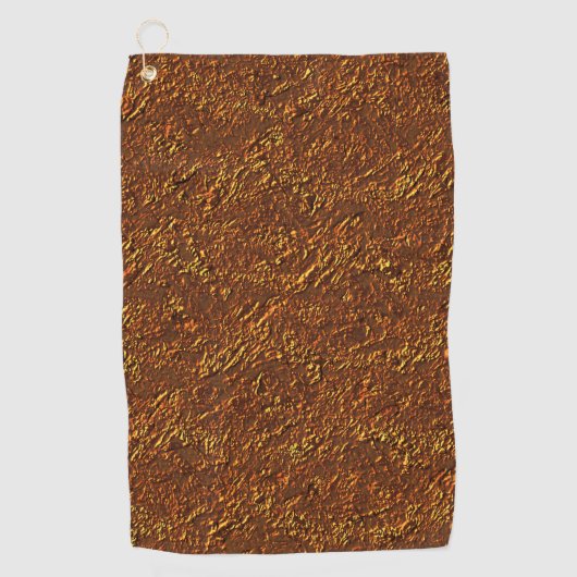石素朴積スタイル茶色と金ゴールドトーン ゴルフタオル (正面)