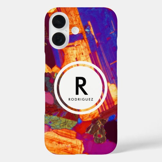 石膏付き花崗岩の薄い断面プレートモノグラム Case-Mate iPhoneケース (裏面)