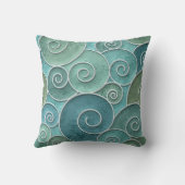 石膏壁と渦巻き模様のシームレスなテクスチャ クッション (裏面)