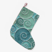 石膏壁と渦巻き模様のシームレスなテクスチャ スモールクリスマスストッキング (正面 (吊り時))
