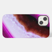 石英付き宝石シリーズパープルアジト iPhoneケース (裏面横)