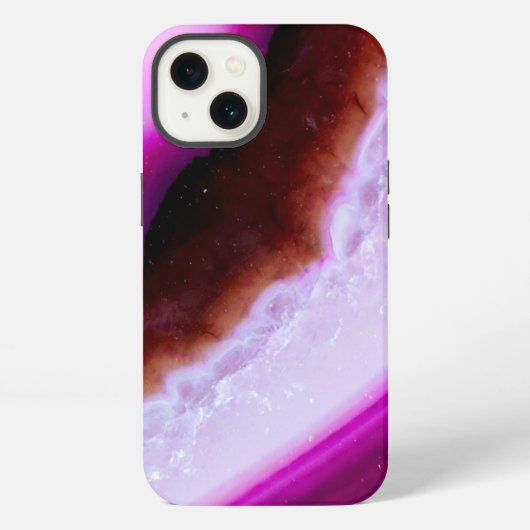 石英付き宝石シリーズパープルアジト iPhoneケース (裏面)