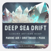 石英澄ん結晶パール職人の製品ラベル スクエアシール (正面)