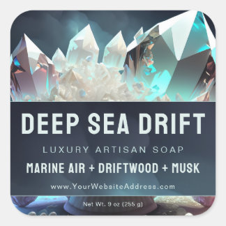 石英澄ん結晶パール職人の製品ラベル スクエアシール