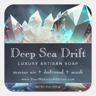 石英澄ん結晶魔法職人の製品ラベル スクエアシール