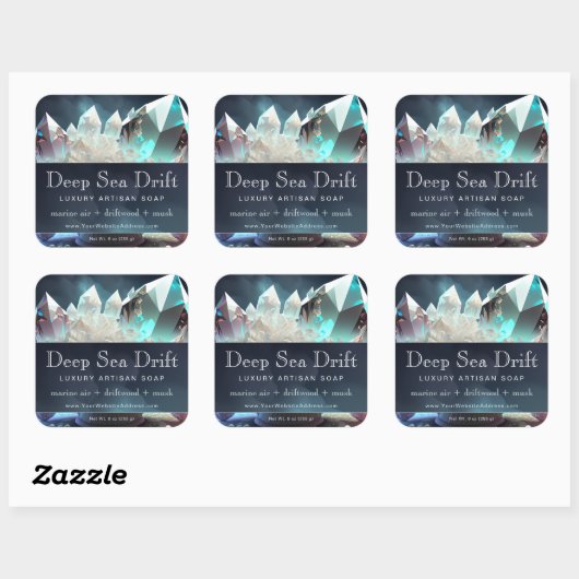 石英澄ん結晶魔法職人の製品ラベル スクエアシール (シート)