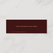 石造りのしおりの名刺の足のプリント スキニー名刺 (裏面)